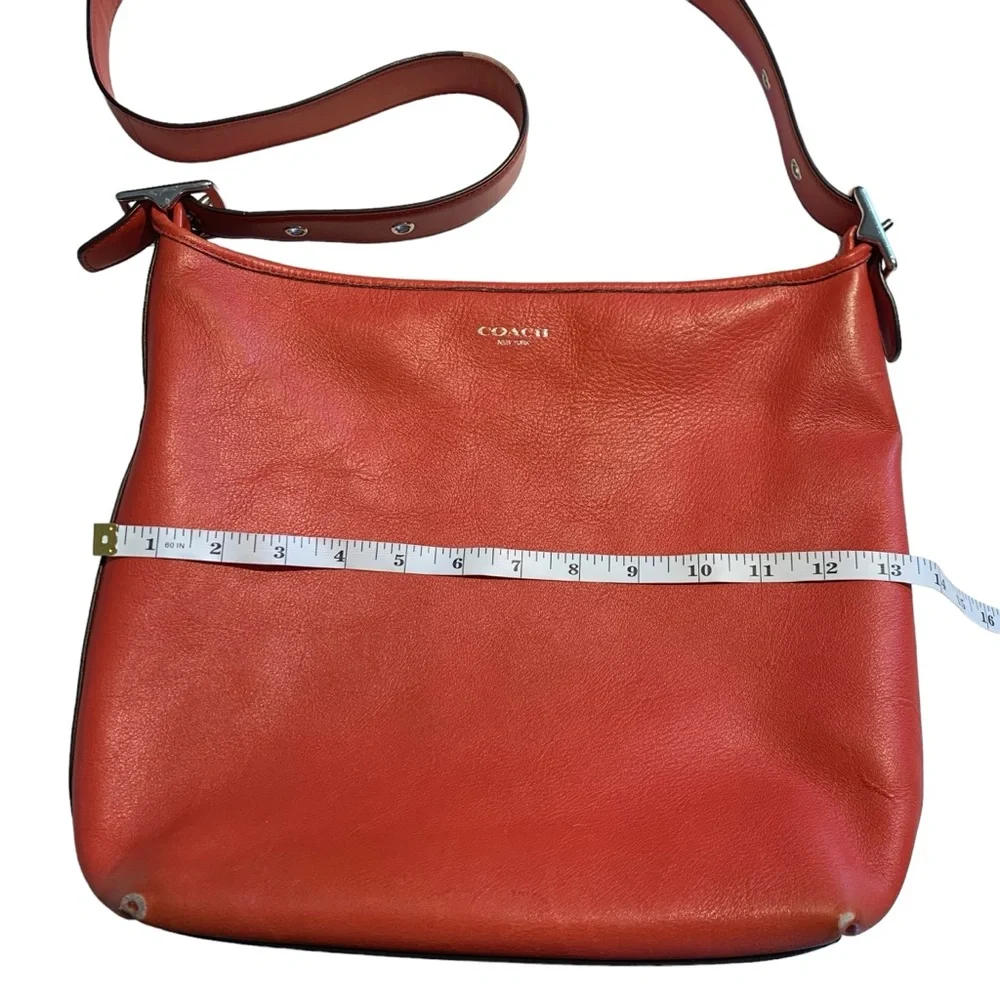Coach Legacy Leather Hobo Shoulder Bag Burnt Red Adjustable Strap Purse